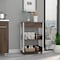 Tuhome Verona Kitchen Cart, Three Shelves, Four Casters, White/Dark Walnut MBC6768 - alternate 2